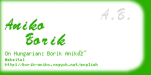 aniko borik business card